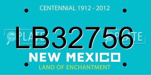 LB32756 New Mexico License Plate