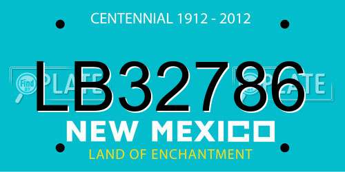 LB32786 New Mexico License Plate
