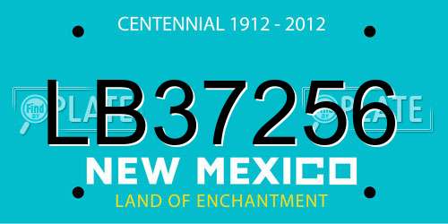 LB37256 New Mexico License Plate