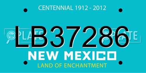 LB37286 New Mexico License Plate