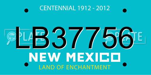 LB37756 New Mexico License Plate