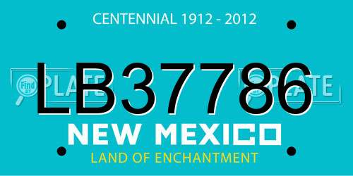 LB37786 New Mexico License Plate