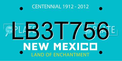 LB3T756 New Mexico License Plate