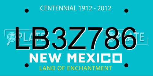 LB3Z786 New Mexico License Plate