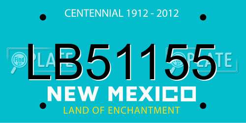 LB51155 New Mexico License Plate