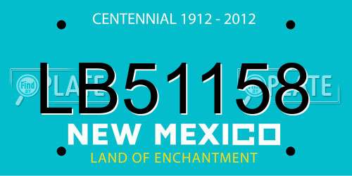 LB51158 New Mexico License Plate