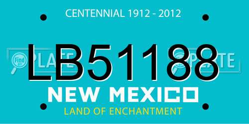 LB51188 New Mexico License Plate