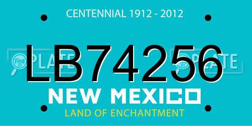 LB74256 New Mexico License Plate