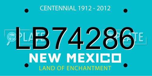 LB74286 New Mexico License Plate