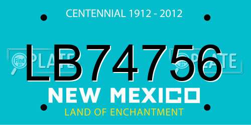 LB74756 New Mexico License Plate