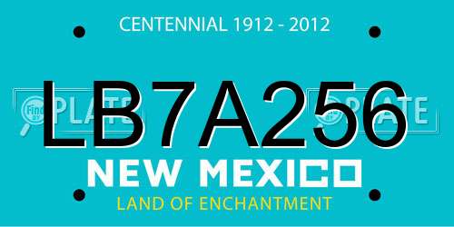 LB7A256 New Mexico License Plate