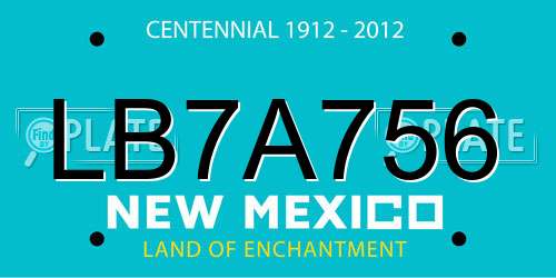 LB7A756 New Mexico License Plate