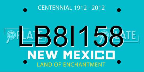 LB8I158 New Mexico License Plate