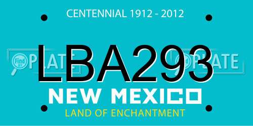 LBA293 New Mexico License Plate