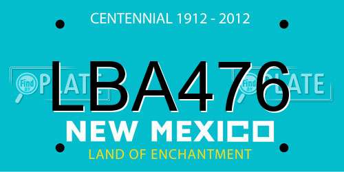 LBA476 New Mexico License Plate