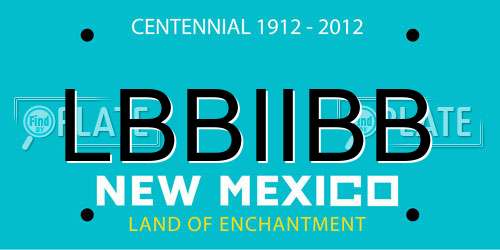 LBBIIBB New Mexico License Plate