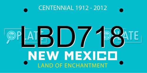 LBD718 New Mexico License Plate