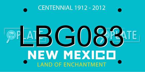 LBG083 New Mexico License Plate