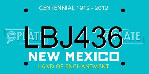 LBJ436 New Mexico License Plate