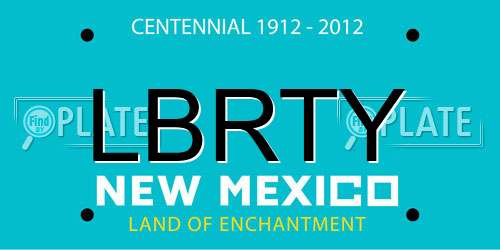 LBRTY New Mexico License Plate