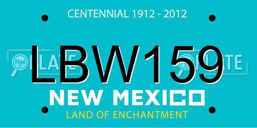 LBW159 New Mexico License Plate
