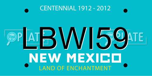 LBWI59 New Mexico License Plate