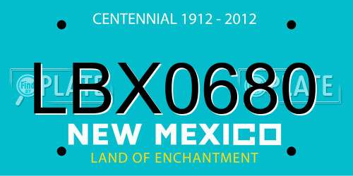 LBX0680 New Mexico License Plate