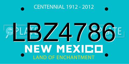 LBZ4786 New Mexico License Plate