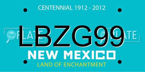 LBZG99 New Mexico License Plate