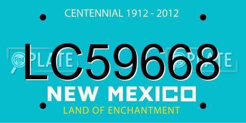 LC59668 New Mexico License Plate
