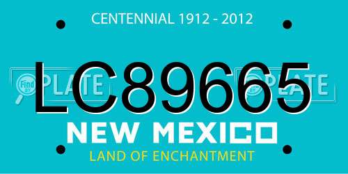 LC89665 New Mexico License Plate