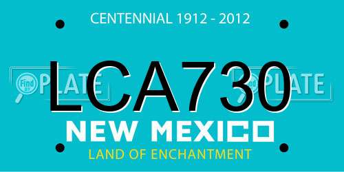 LCA730 New Mexico License Plate