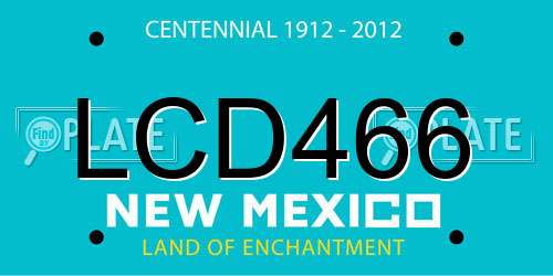 LCD466 New Mexico License Plate