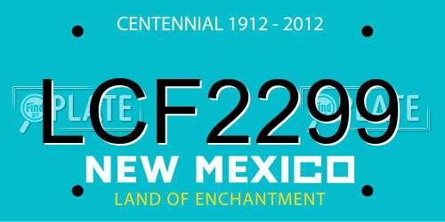 LCF2299 New Mexico License Plate