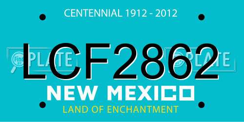 LCF2862 New Mexico License Plate