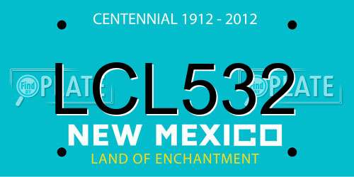 LCL532 New Mexico License Plate
