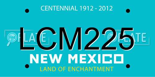 LCM225 New Mexico License Plate