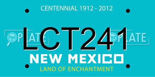 LCT241 New Mexico License Plate