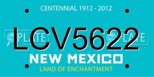 LCV5622 New Mexico License Plate