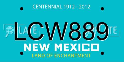 LCW889 New Mexico License Plate