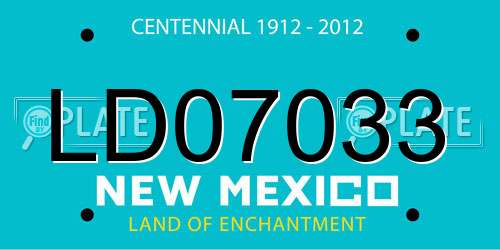 LD07033 New Mexico License Plate