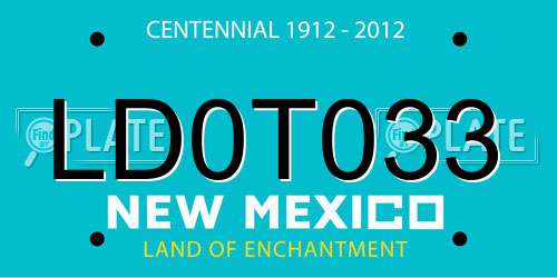 LD0T033 New Mexico License Plate