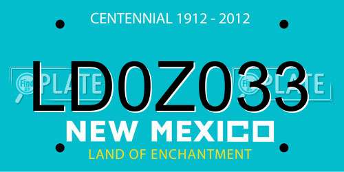 LD0Z033 New Mexico License Plate