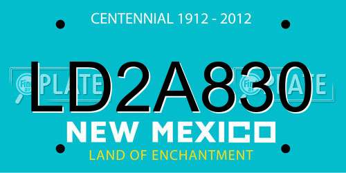LD2A830 New Mexico License Plate