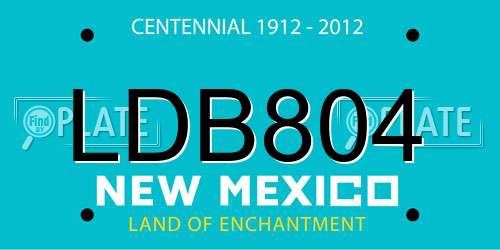LDB804 New Mexico License Plate