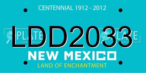 LDD2033 New Mexico License Plate