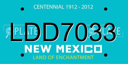 LDD7033 New Mexico License Plate