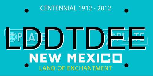 LDDTDEE New Mexico License Plate