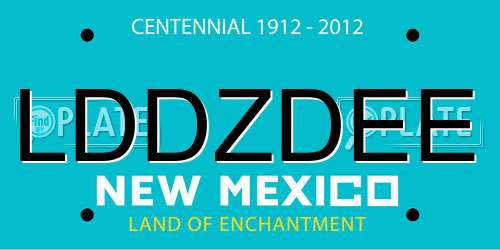 LDDZDEE New Mexico License Plate