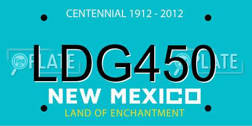 LDG450 New Mexico License Plate